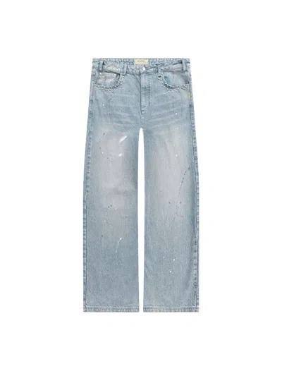Reternity Studded Denim Pants Jeans Baggy With Beads - Light Blue