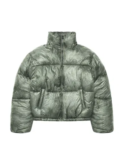 Reternity Wrinkled Puffer Jacket Winter Jacket With Hood - Deliria Green