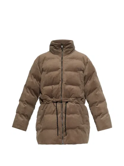 Rethinkit Studios Corduroy-effect Quilted Jacket In Brown
