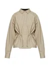 Rethinkit Studios Drawstring Cotton Shirt In Neutral