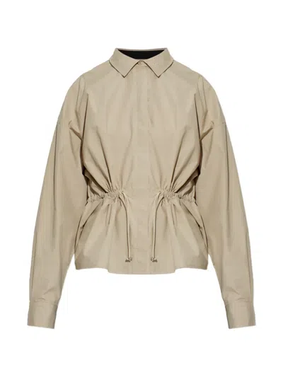 Rethinkit Studios Drawstring Cotton Shirt In Neutral