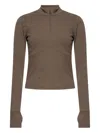 Rethinkit Studios High-neck Half-zip Top In Brown