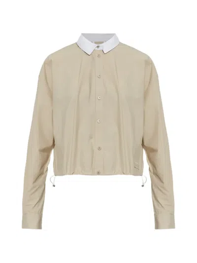 Rethinkit Studios Logo-patch Drawstring Shirt In Neutral