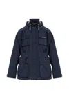 Rethinkit Studios Logo-patch Hooded Jacket In Blue