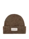Rethinkit Studios Ribbed Logo-patch Beanie Hat In Brown