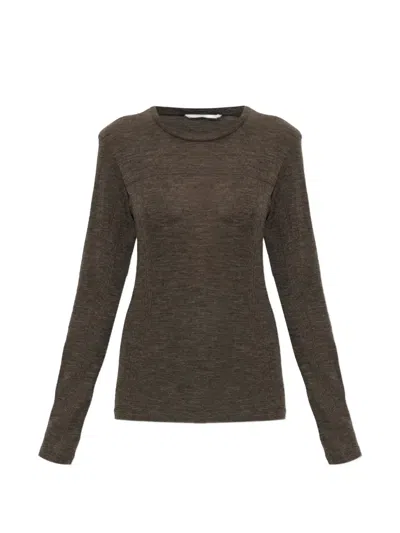 Rethinkit Studios Round-neck Wool Sweater In Brown
