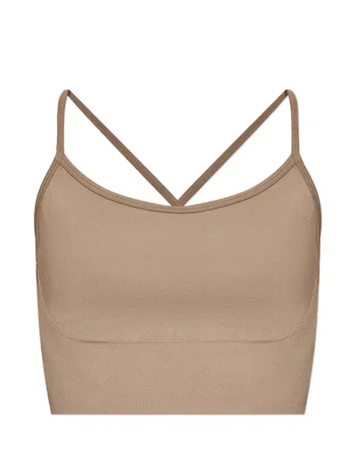 Rethinkit Studios Seamless Criss-cross Performance Top In Neutral