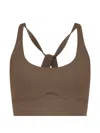 Rethinkit Studios Sienna Crossover-strap Training Top In Brown