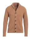Retois Man Cardigan Camel Size L Merino Wool