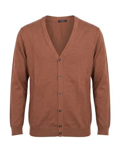Retois Man Cardigan Camel Size Xxl Merino Wool In Brown