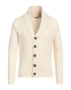 Retois Man Cardigan Cream Size M Merino Wool In White