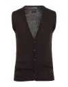 Retois Man Cardigan Dark Brown Size L Merino Wool, Acrylic In Brown
