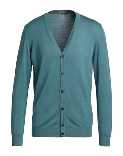 Retois Man Cardigan Deep Teal Size Xxl Merino Wool In Blue