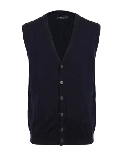 Retois Man Cardigan Midnight Blue Size Xl Merino Wool