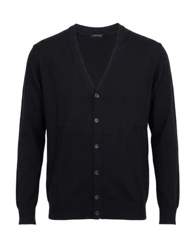 Retois Man Cardigan Midnight Blue Size Xxl Merino Wool In Black