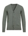 Retois Man Cardigan Military Green Size M Merino Wool