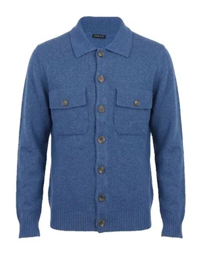 Retois Man Cardigan Slate Blue Size Xxl Wool, Polyamide