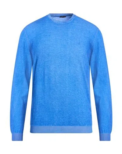 Retois Man Sweater Azure Size L Cotton In Blue