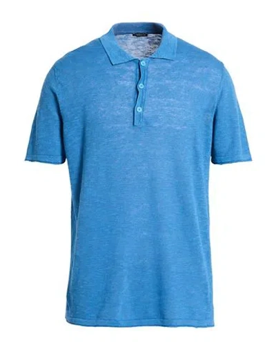 Retois Man Sweater Azure Size Xl Linen, Cotton In Blue