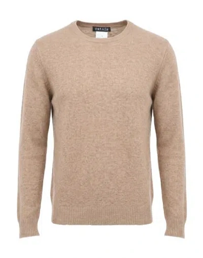 Retois Man Sweater Beige Size L Wool, Polyamide In Brown