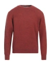 Retois Man Sweater Brick Size L Acrylic, Merino Wool, Alpaca Wool In Red