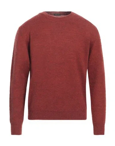 Retois Man Sweater Brick Red Size Xxxl Acrylic, Merino Wool, Alpaca Wool