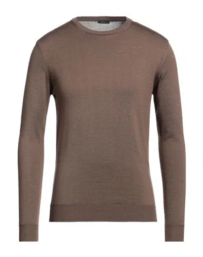 Retois Man Sweater Brown Size L Merino Wool In Metallic