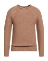 Retois Man Sweater Camel Size M Acrylic, Merino Wool, Alpaca Wool