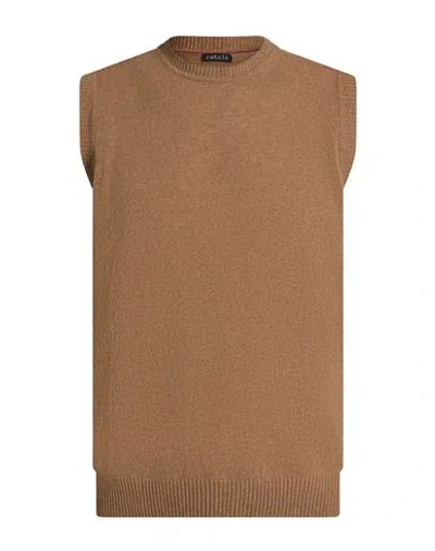 Retois Man Sweater Camel Size Xxl Wool, Polyamide In Beige
