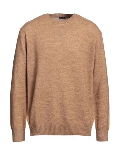 Retois Man Sweater Camel Size Xxxl Acrylic, Merino Wool, Alpaca Wool In Brown