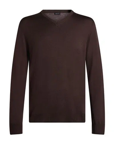 Retois Man Sweater Dark Brown Size Xxl Merino Wool