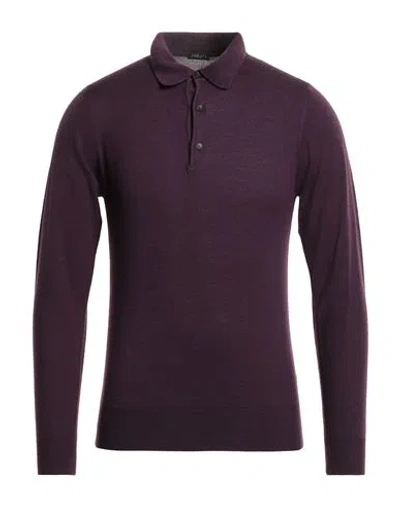 Retois Man Sweater Deep Purple Size M Merino Wool In Burgundy