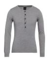 Retois Man Sweater Grey Size L Merino Wool, Acrylic In Grey