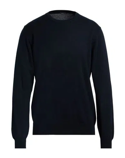 Retois Man Sweater Midnight Blue Size L Cotton, Merino Wool
