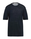 Retois Man Sweater Navy Size Xxl Linen, Cotton In Blue