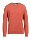 Retois Man Sweater Orange Size Xxl Acrylic, Merino Wool, Alpaca Wool