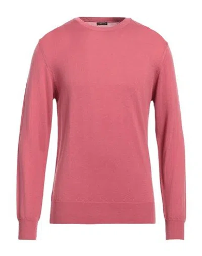 Retois Man Sweater Pastel Pink Size L Merino Wool In Pink