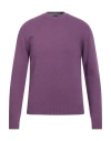 Retois Man Sweater Plum Size Xxl Merino Wool In Gray