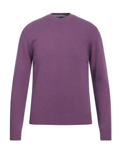 Retois Man Sweater Plum Size Xxl Merino Wool In Gray
