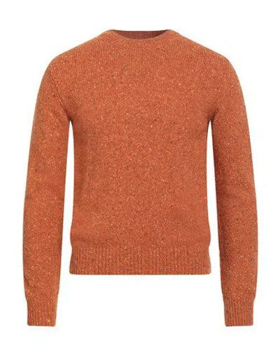 Retois Man Sweater Rust Size Xl Wool, Viscose, Polyamide In Red