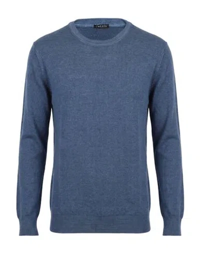 Retois Man Sweater Slate Blue Size Xxxl Merino Wool