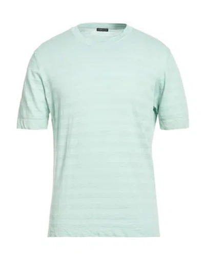 Retois Man T-shirt Light Green Size L Cotton, Linen In Blue