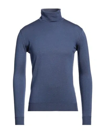 Retois Man Turtleneck Blue Size L Merino Wool