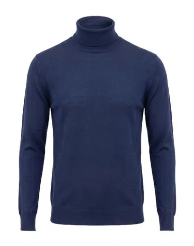 Retois Man Turtleneck Blue Size Xxl Cotton, Merino Wool