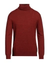 Retois Man Turtleneck Brick Size L Acrylic, Merino Wool, Alpaca Wool In Red