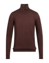 Retois Man Turtleneck Brown Size L Merino Wool In Brown