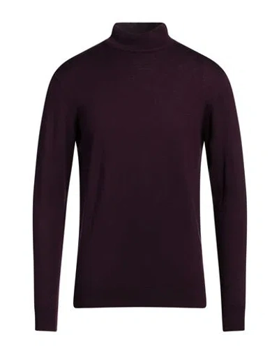 Retois Man Turtleneck Burgundy Size Xl Merino Wool In Red