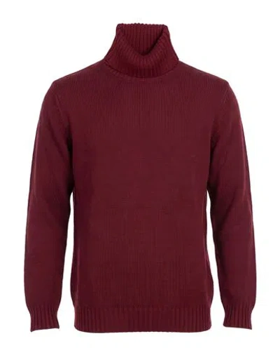 Retois Man Turtleneck Burgundy Size Xxl Cotton, Merino Wool In Red