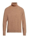 Retois Man Turtleneck Camel Size L Acrylic, Merino Wool, Alpaca Wool In Beige