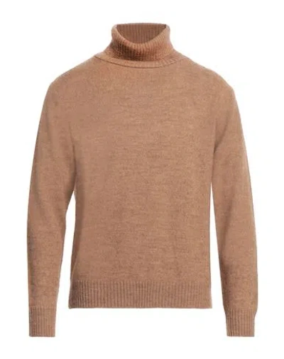 Retois Man Turtleneck Camel Size Xl Acrylic, Merino Wool, Alpaca Wool In Beige